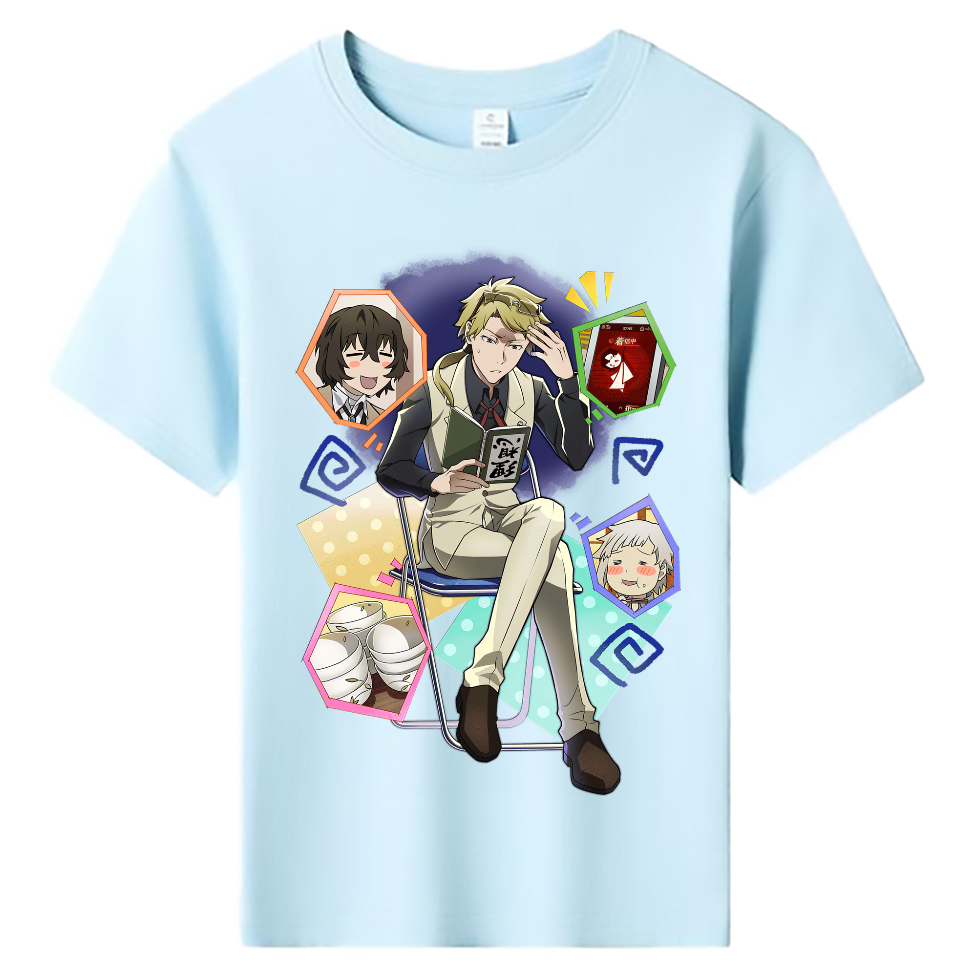 （画像用） 文豪ストレイドッグス Bungo Stray Dogs 綿100％キッズTシャツ（フロントプリント）